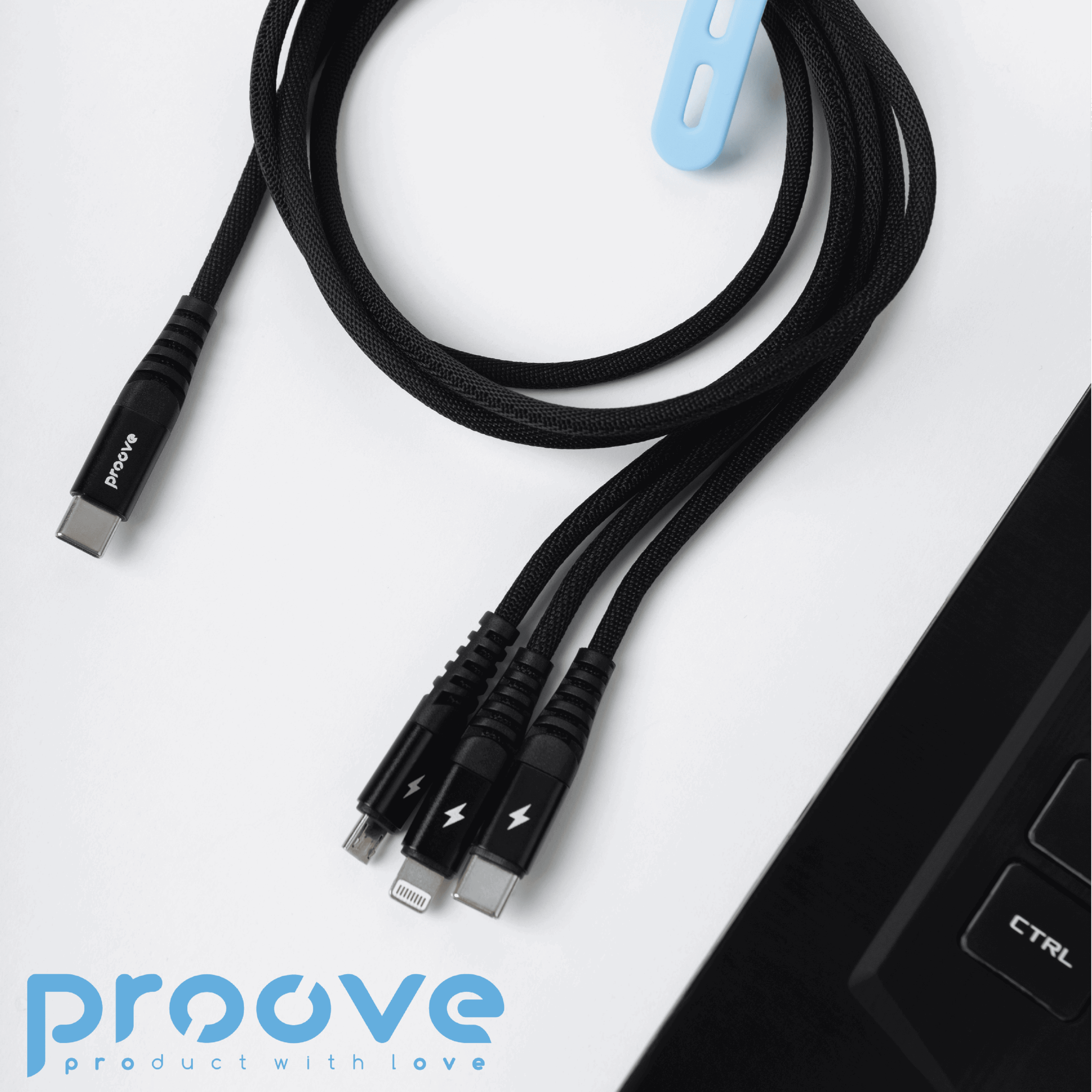 Cable Proove Hydra 3 in1 Type-C + Micro USB + Lightning (1m)