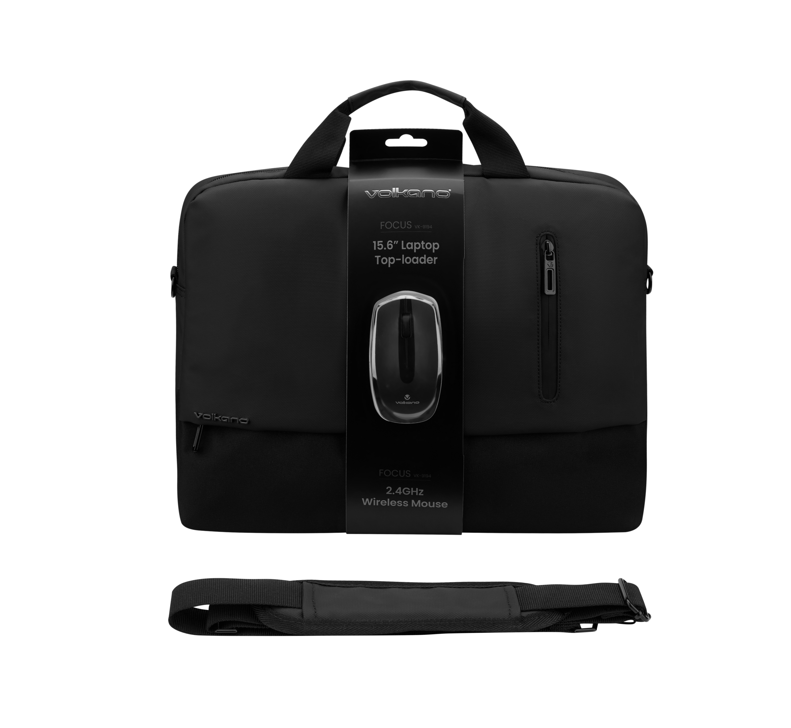 Volkano Focus Series 15.6″ Laptop Toploader & Wireless Mouse