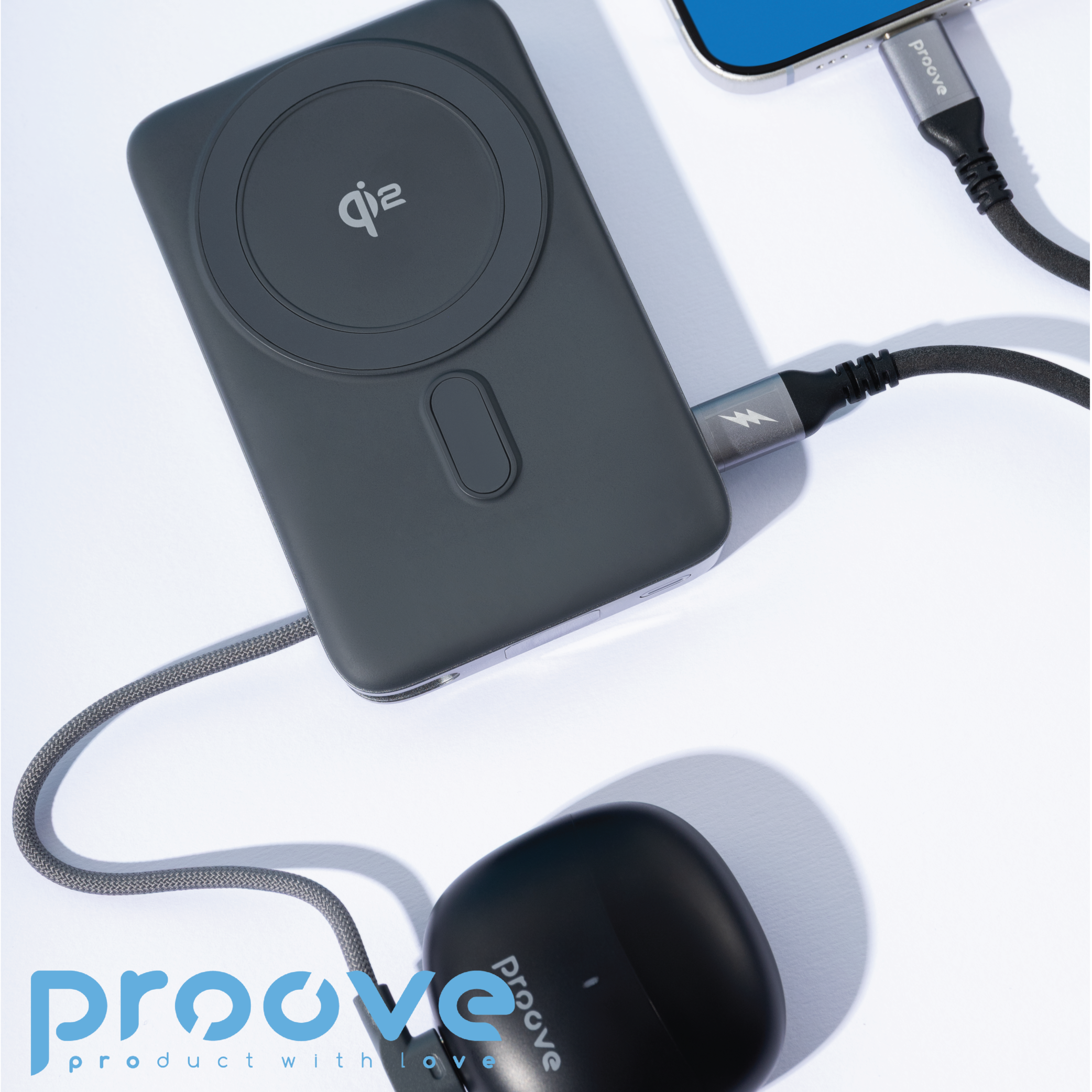 Power Bank Proove OverPower 35W 10000mAh Qi2 With Integrated Charging Cable Type-C