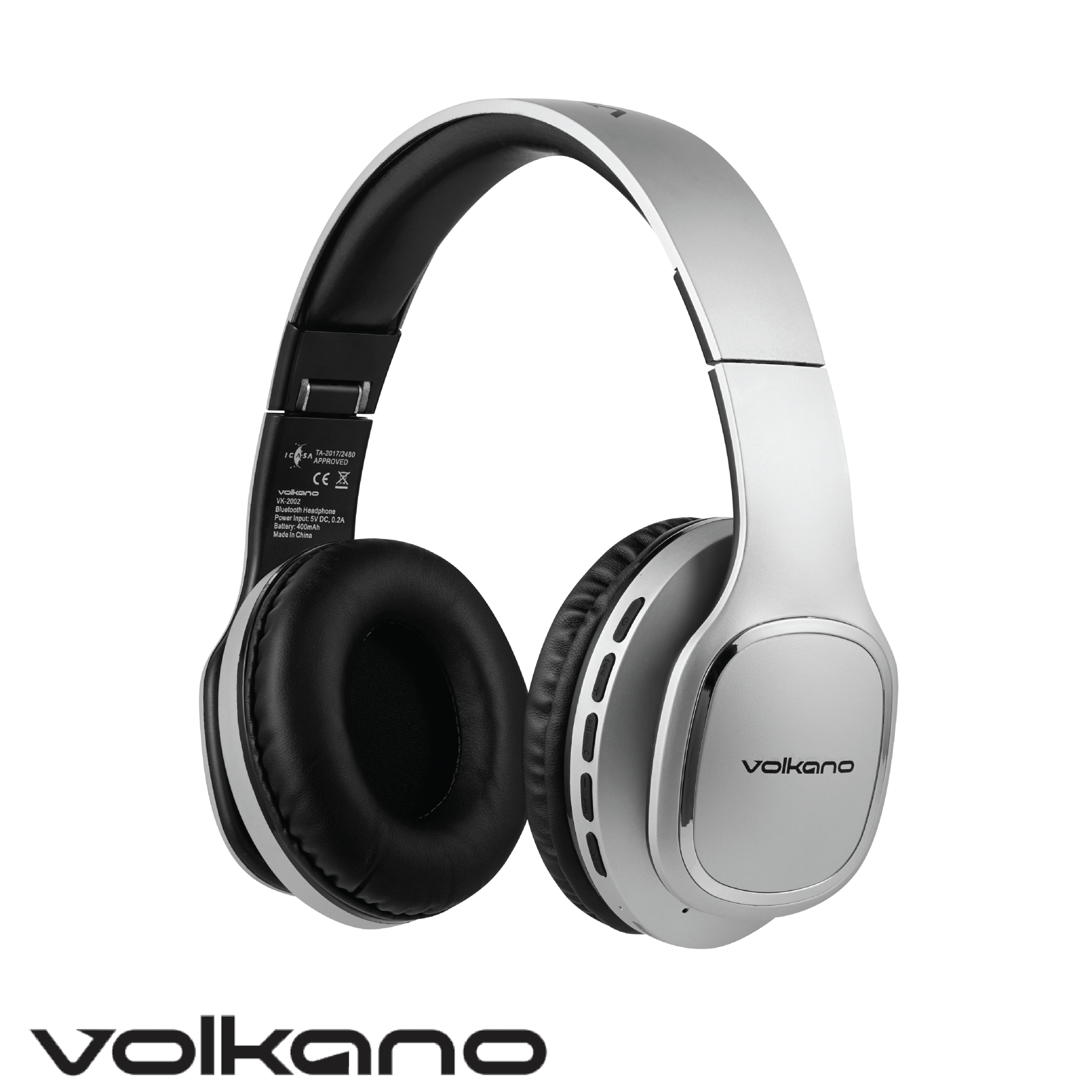 Volkano Phonic Series Bluetooth full size headphones – Sliver