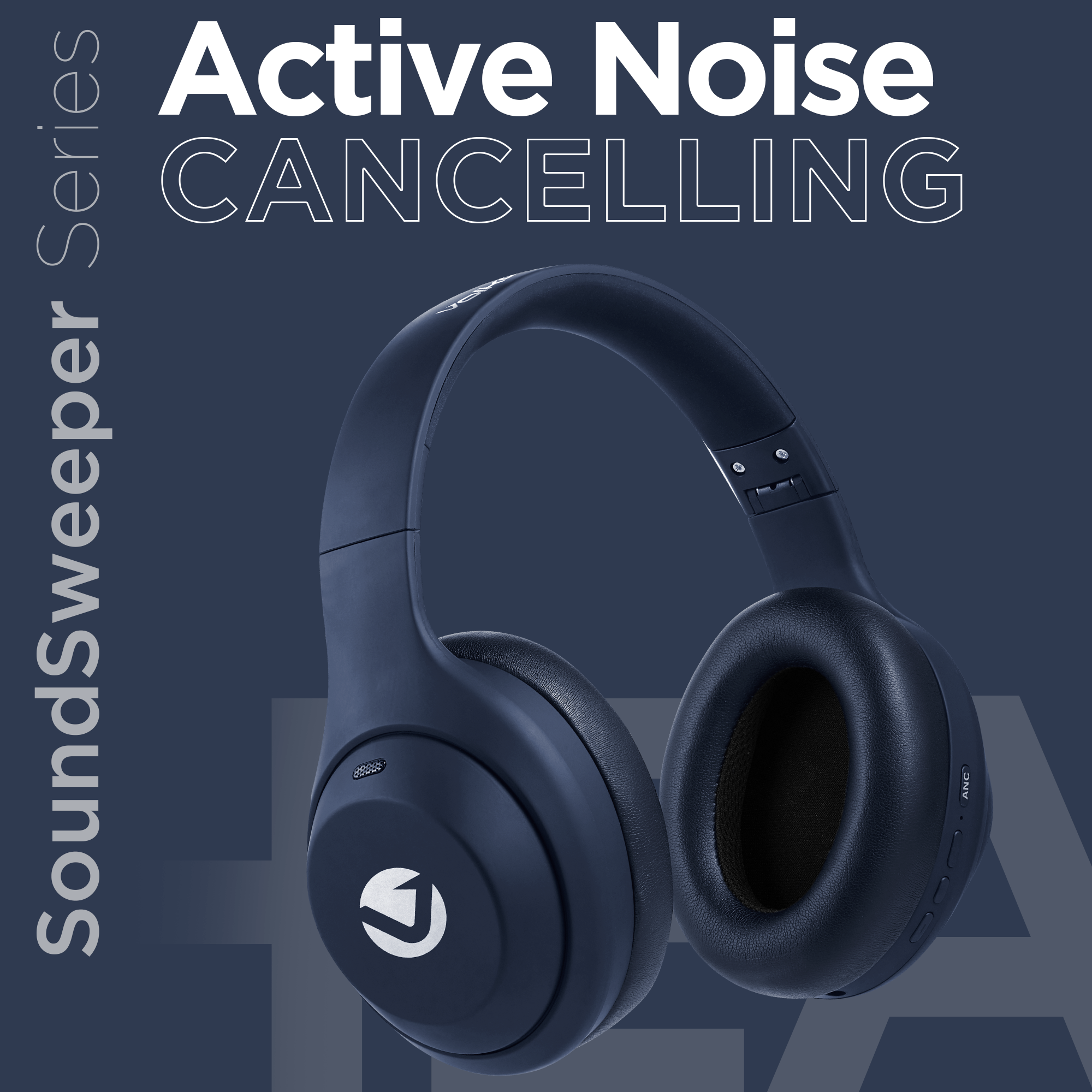 Volkano SoundSweeper Series Active Noise Cancelling Headphones – Blue