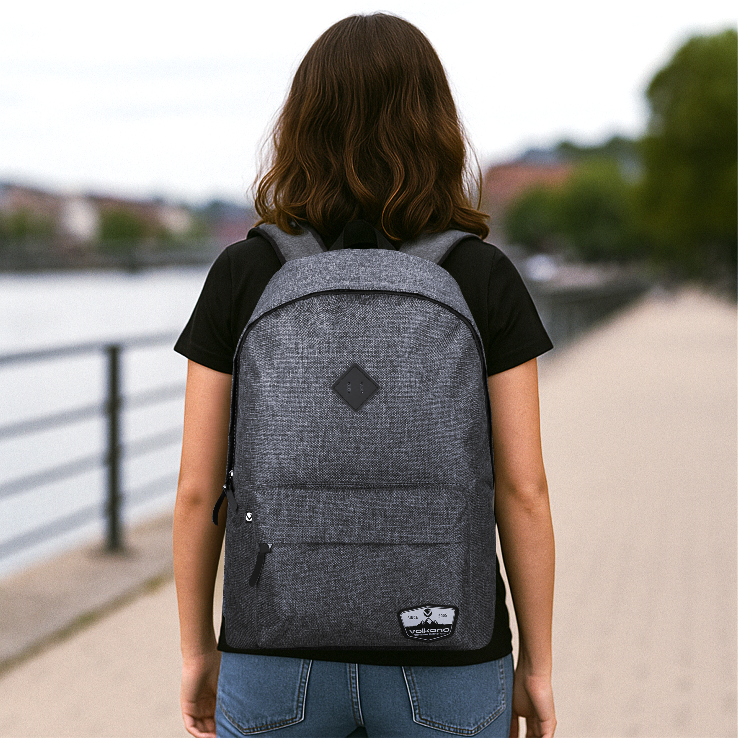 Volkano Distinct 15.6 Laptop Backpack Grey Melange