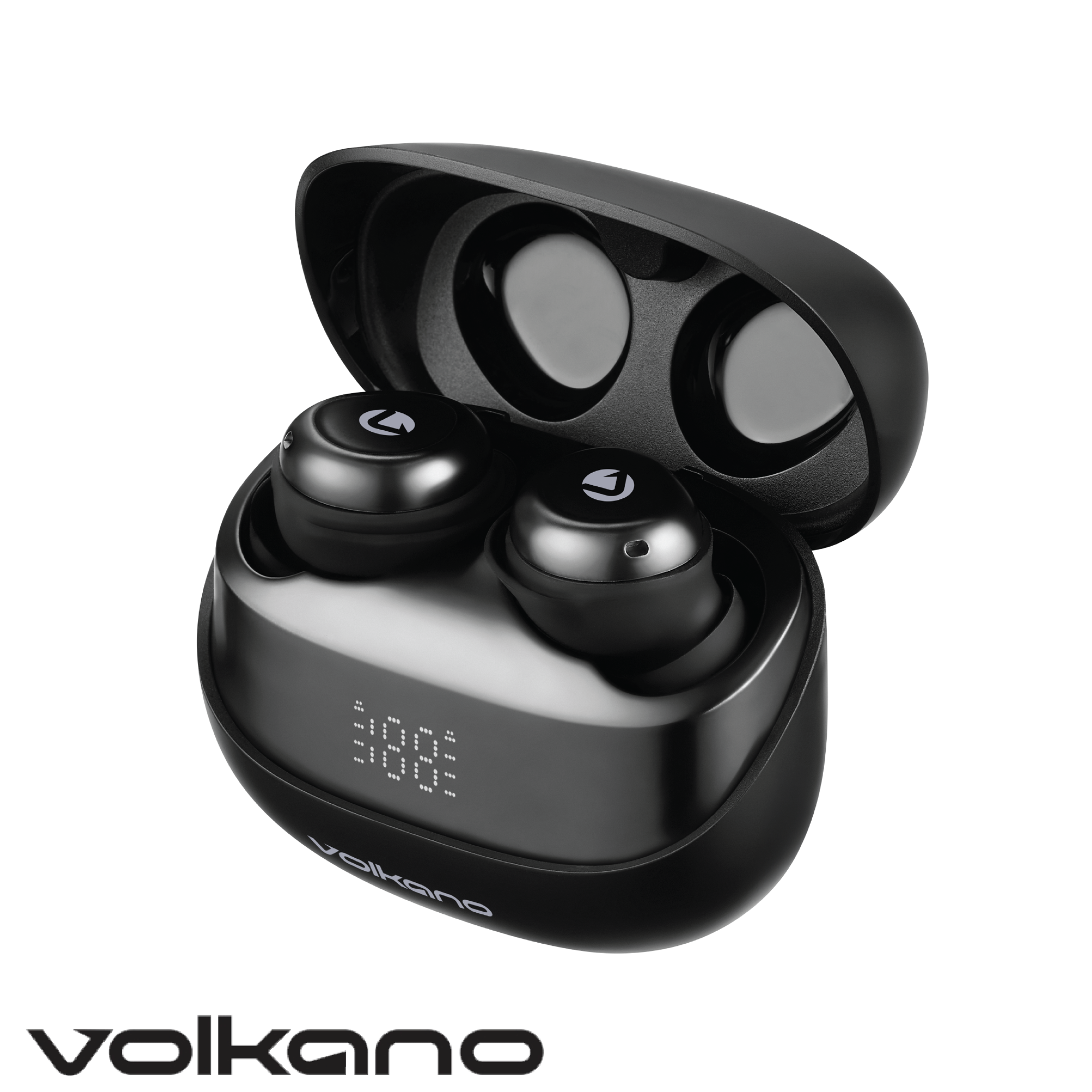 Volkano Pisces Serie 2.0 TWS Auriculares + Estuche de Carga – Negro