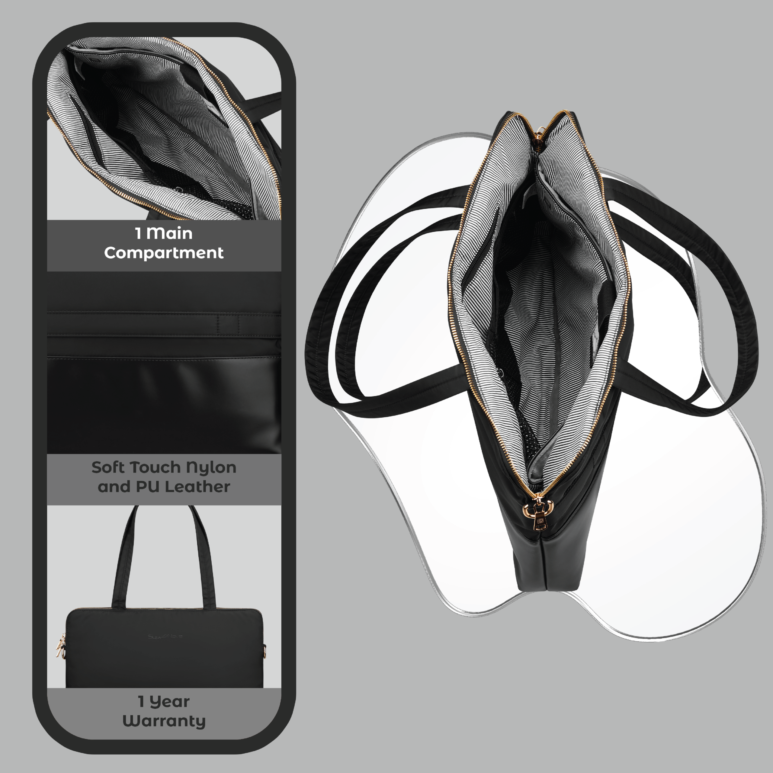 Supanova Gwen 15.6" Bolso de Mano para Laptop Negro - Imagen de 4