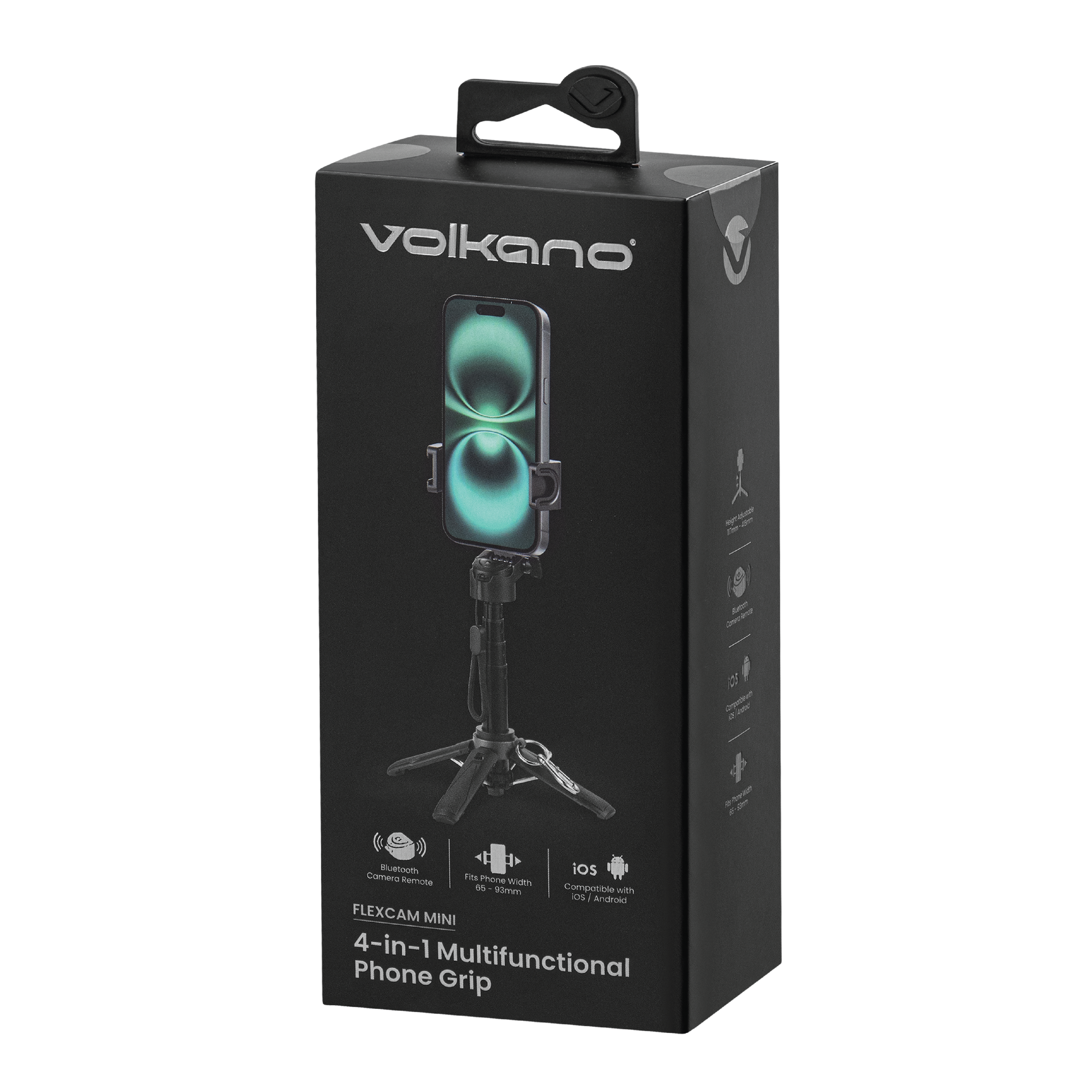 Volkano FlexCam Mini Series 4 en 1 trípode multifuncional para teléfono, palo selfie, control remoto de cámara Bluetooth y trípode - Imagen de 4