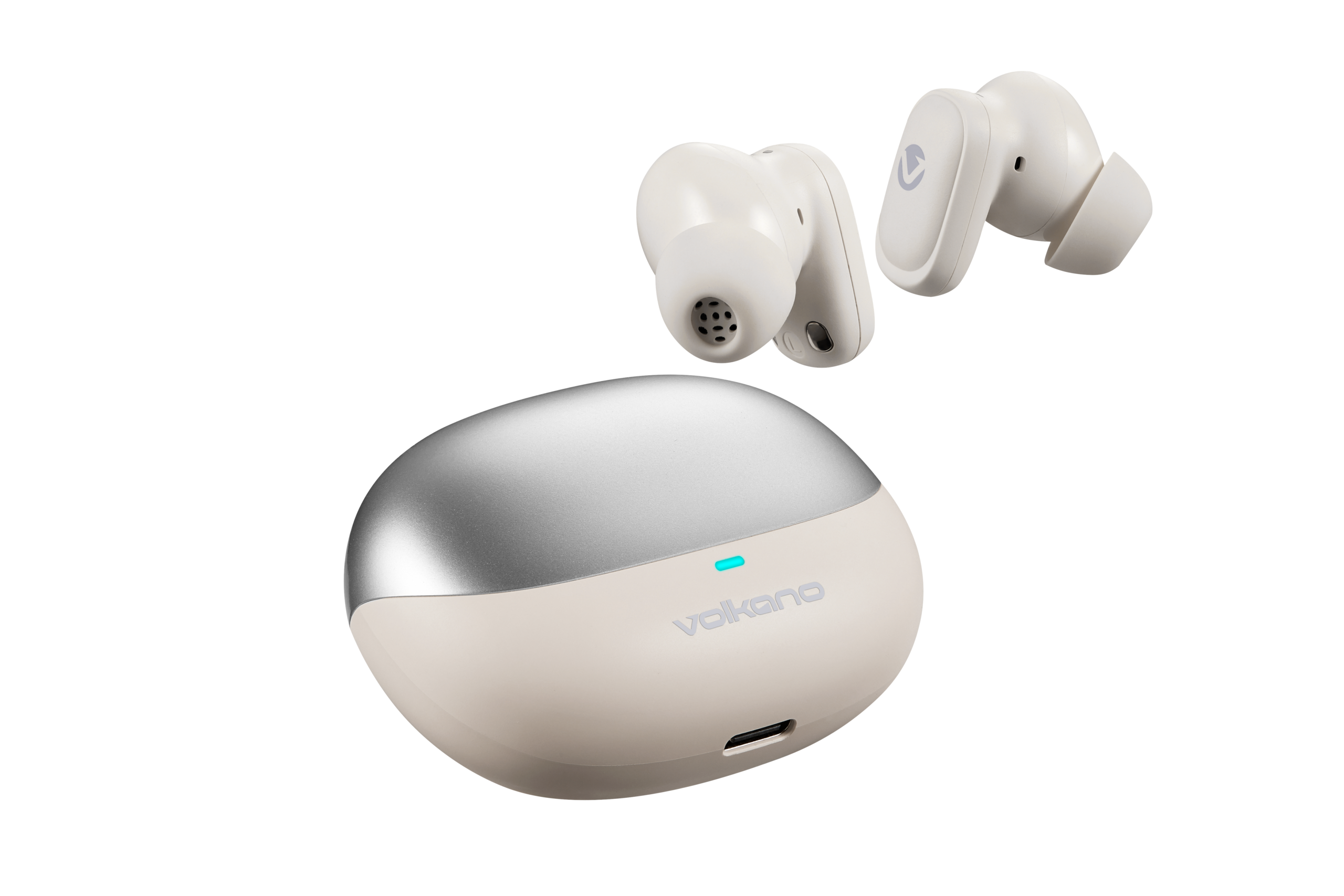 Volkano Sugar-Cube Auriculares inalámbricos con cancelación activa de ruido – Nude