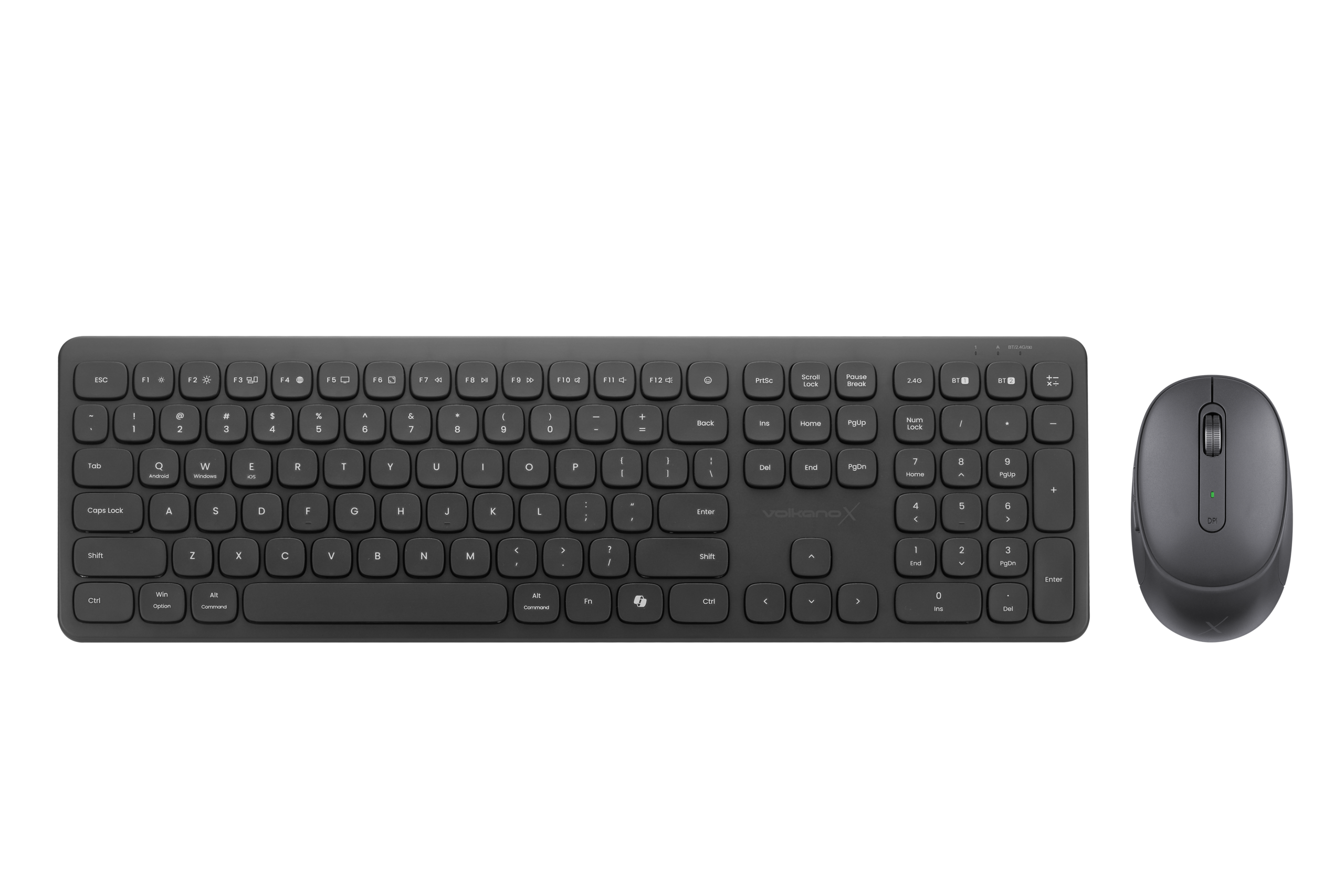 Combo de teclado y ratón inalámbricos Bluetooth VolkanoX Ignite – Grafito