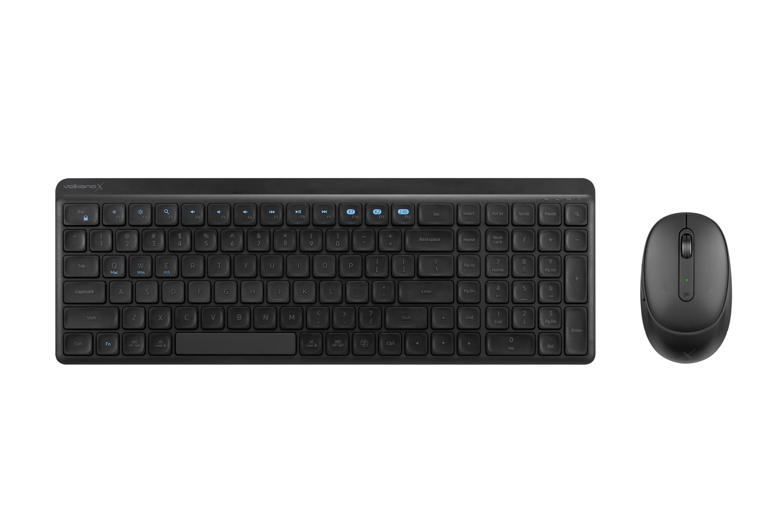 Combo de teclado y ratón inalámbricos Bluetooth VolkanoX Scorch – Grafito