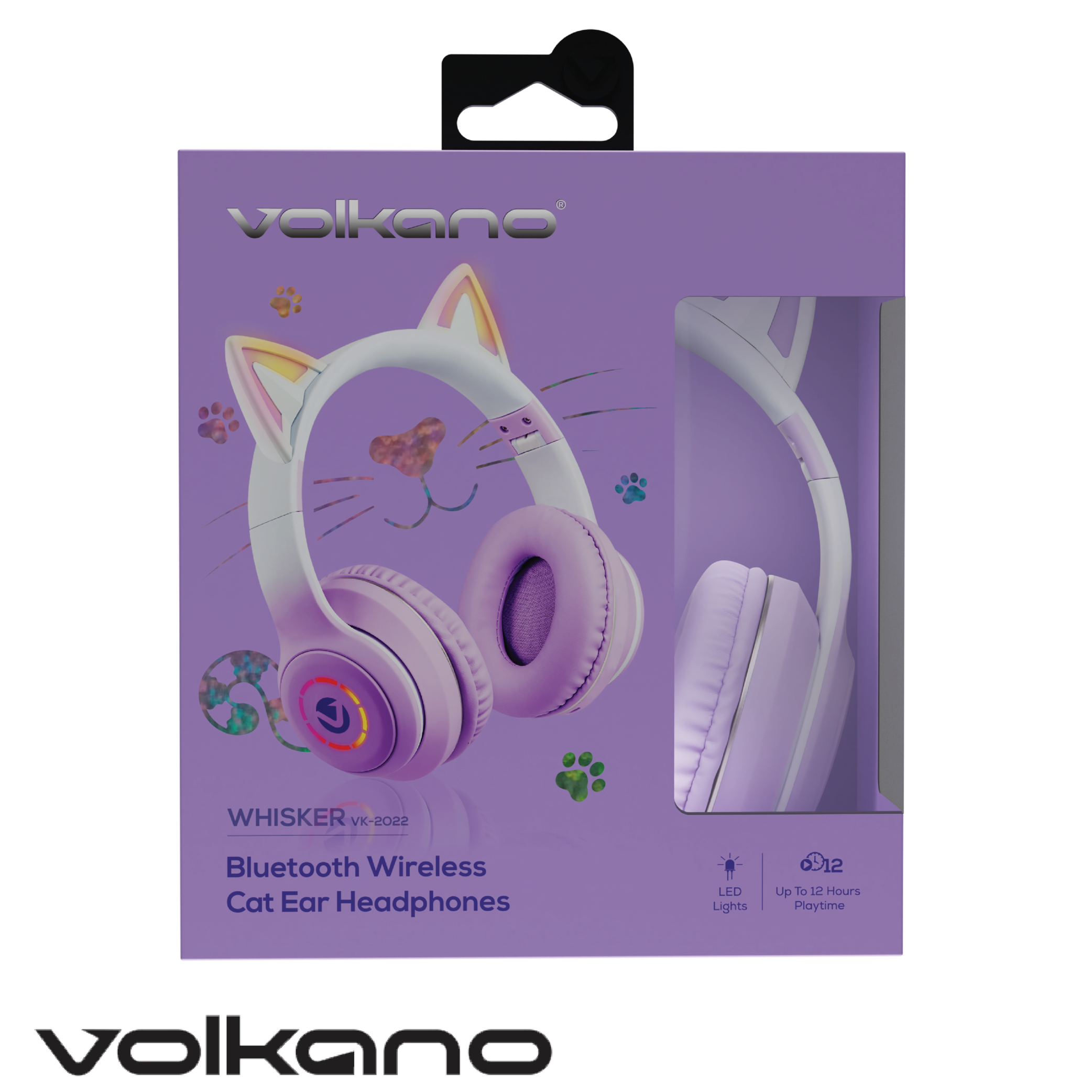 Volkano Whisker Series Auriculares Bluetooth con orejas de gato