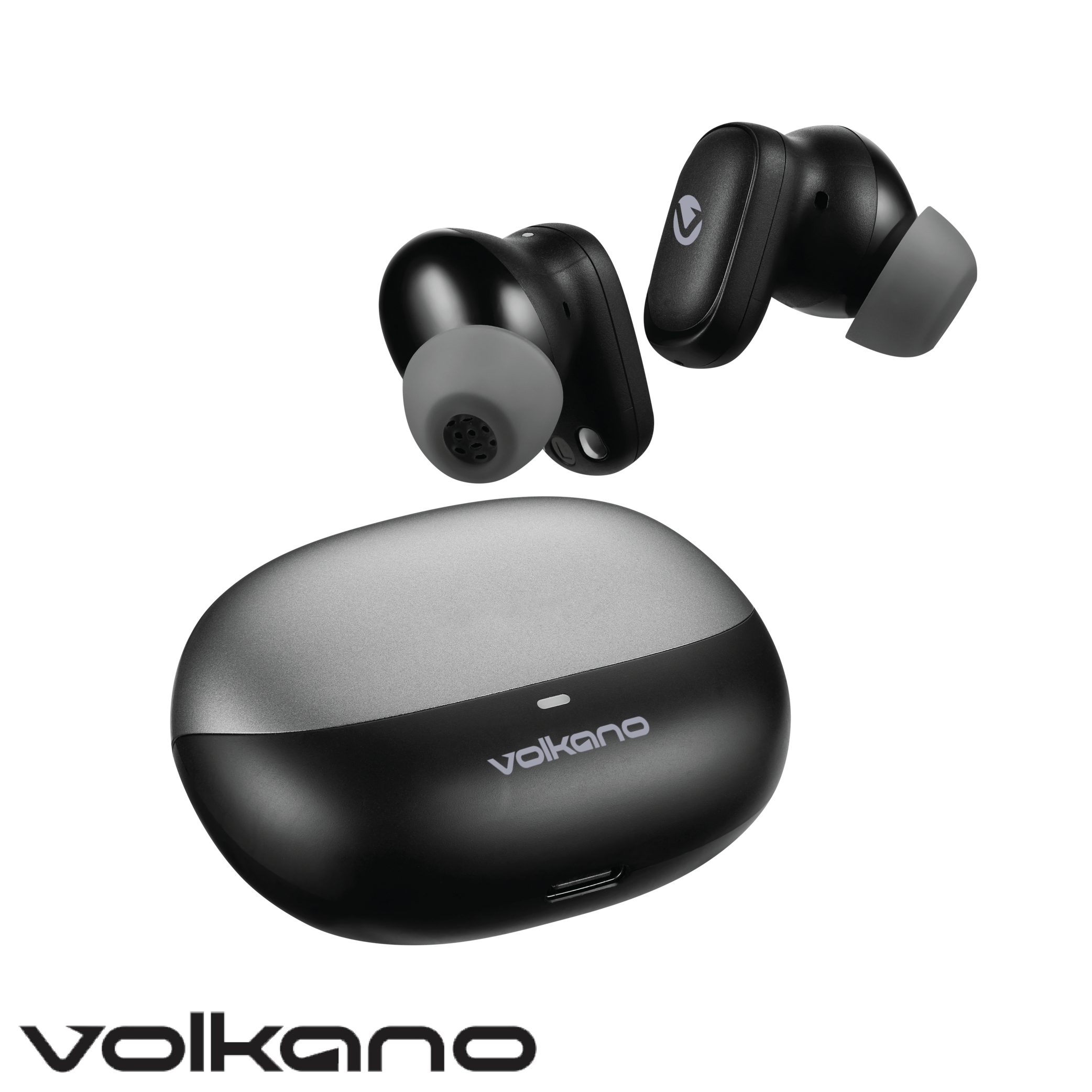 Volkano Sugar-Cube Auriculares inalámbricos con cancelación activa de ruido – Negro