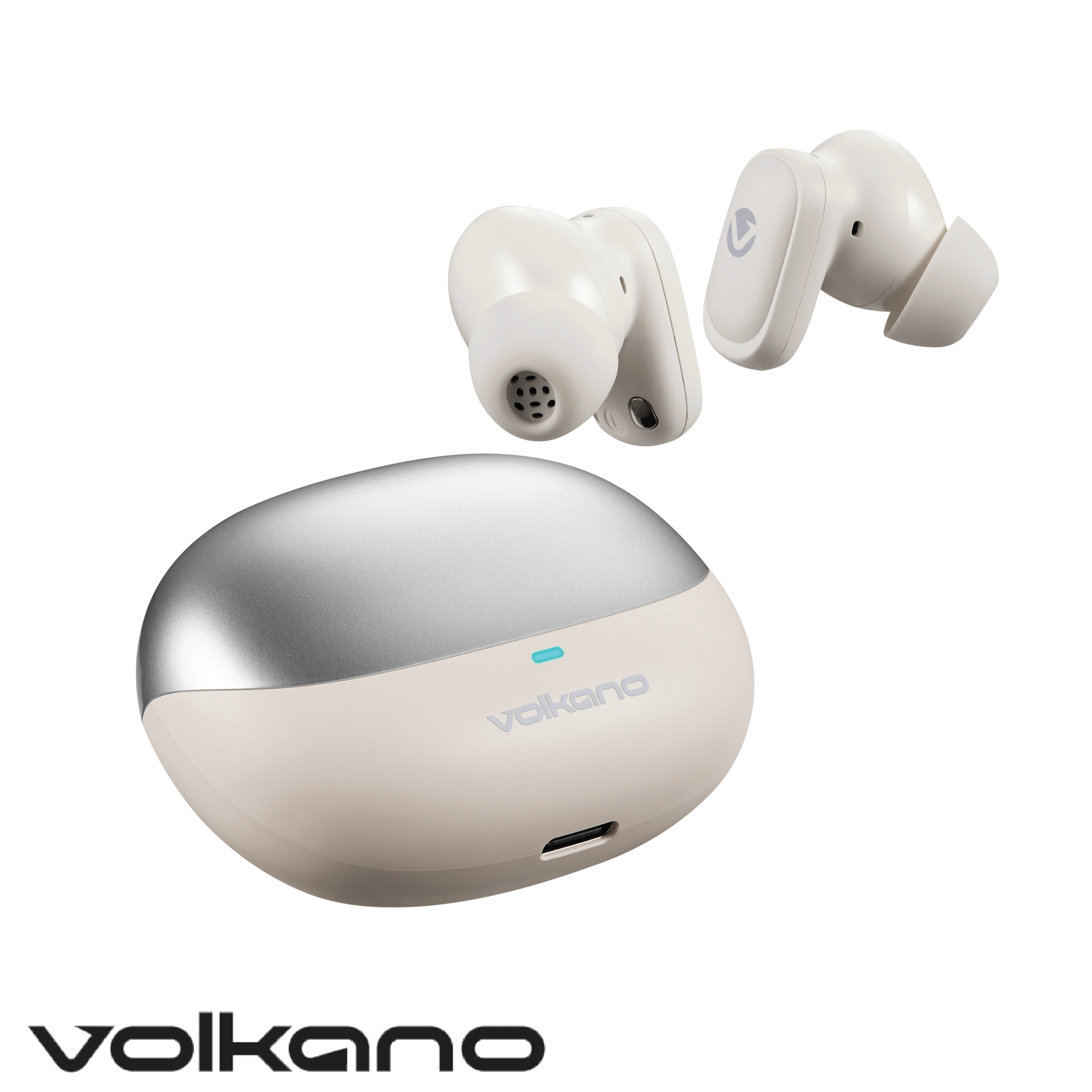 Volkano Sugar-Cube Auriculares inalámbricos con cancelación activa de ruido – Nude