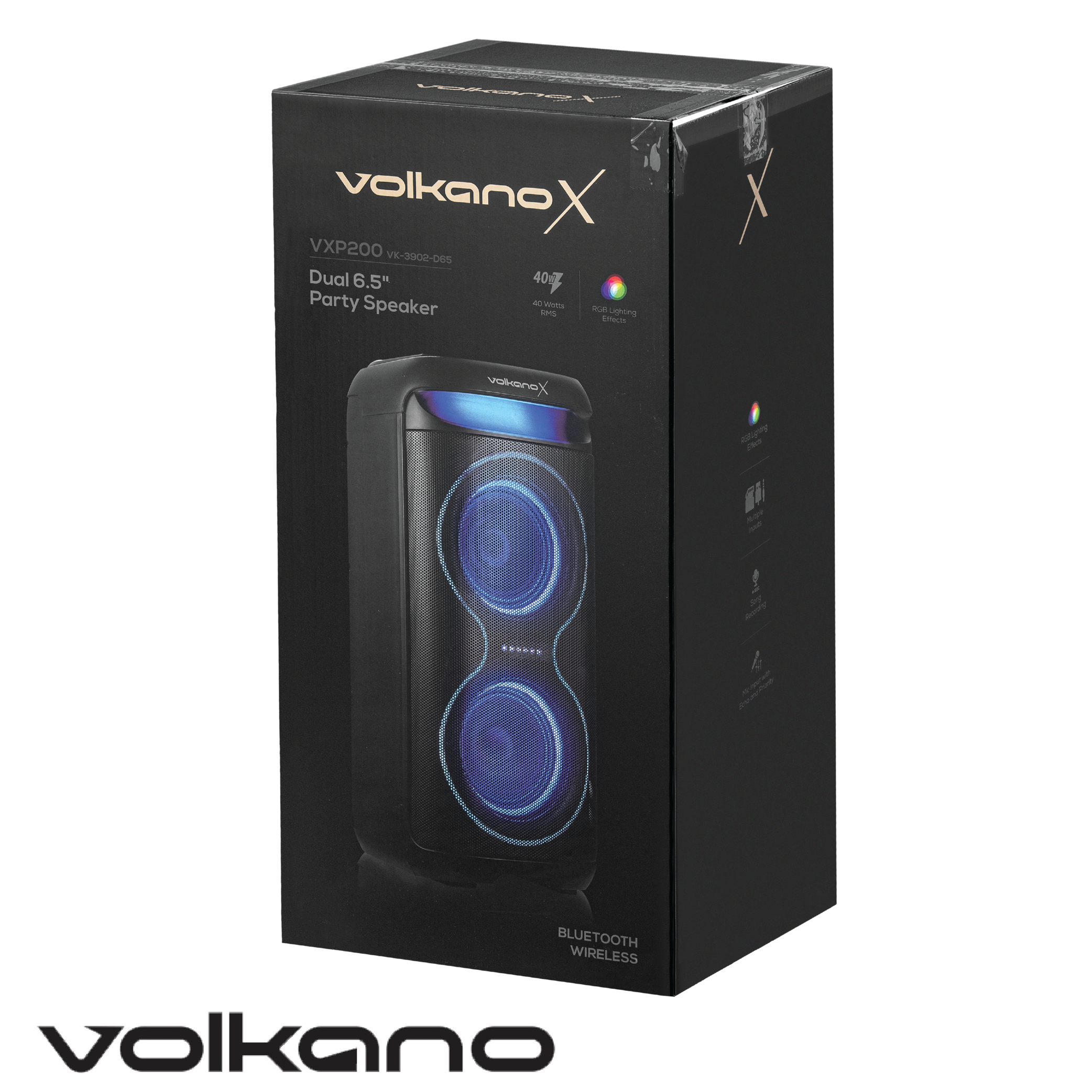 VolkanoX VXP200 Dual 6.5″ Altavoz para fiestas – Blanco