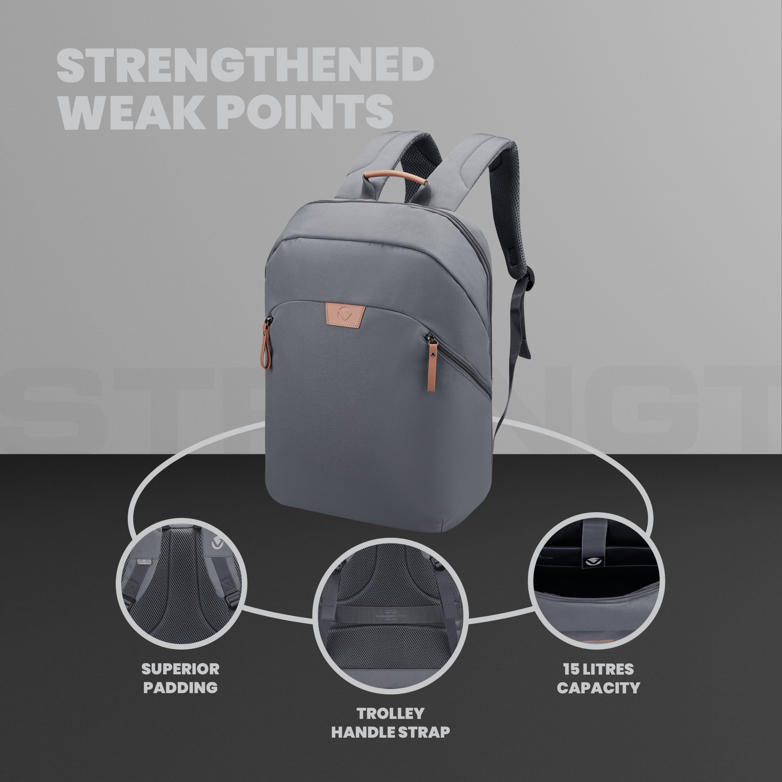 Volkano Thiago 15.6" Mochila para portátil Gris - Imagen de 4