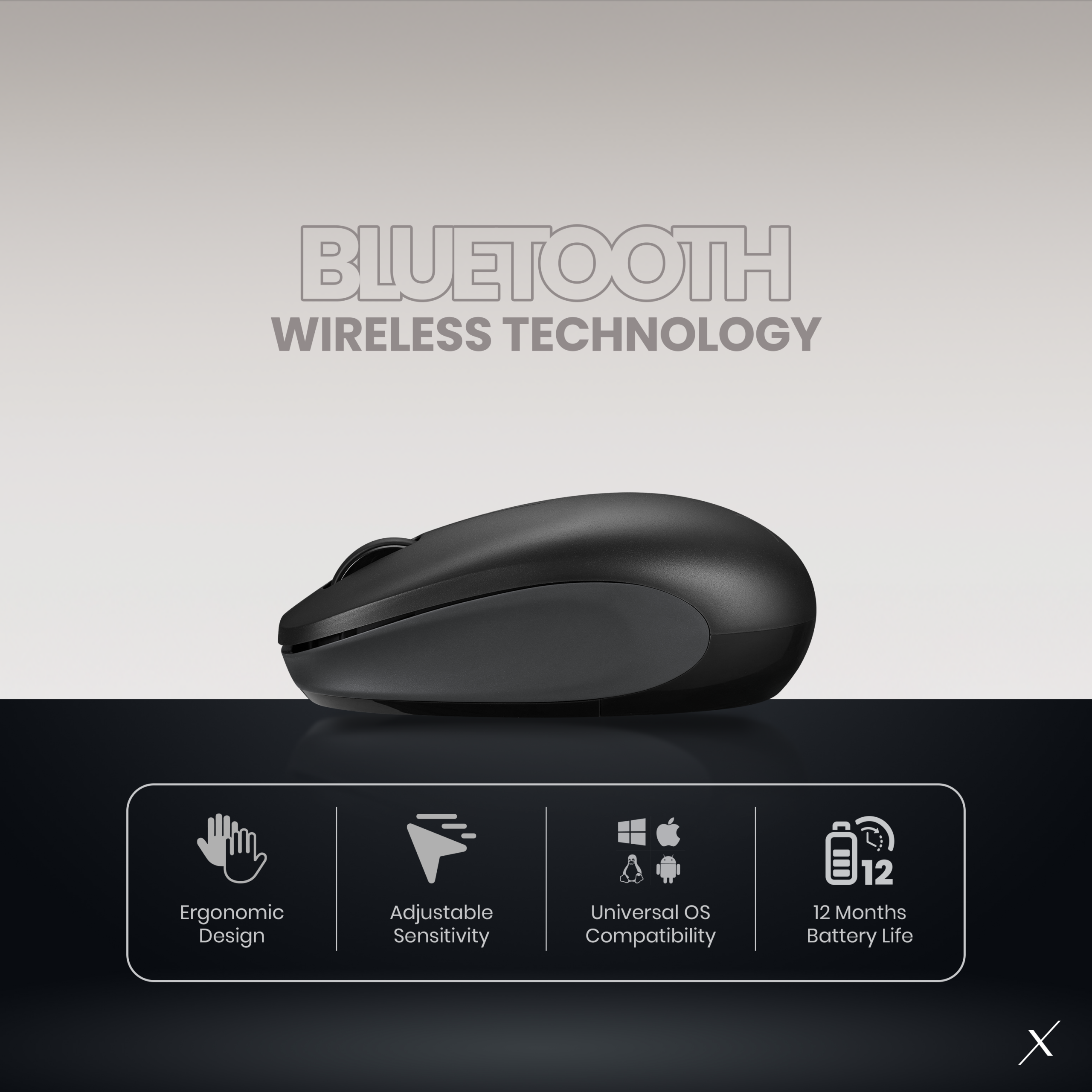 Ratón inalámbrico Bluetooth VolkanoX Magma - Grafito - Imagen de 2