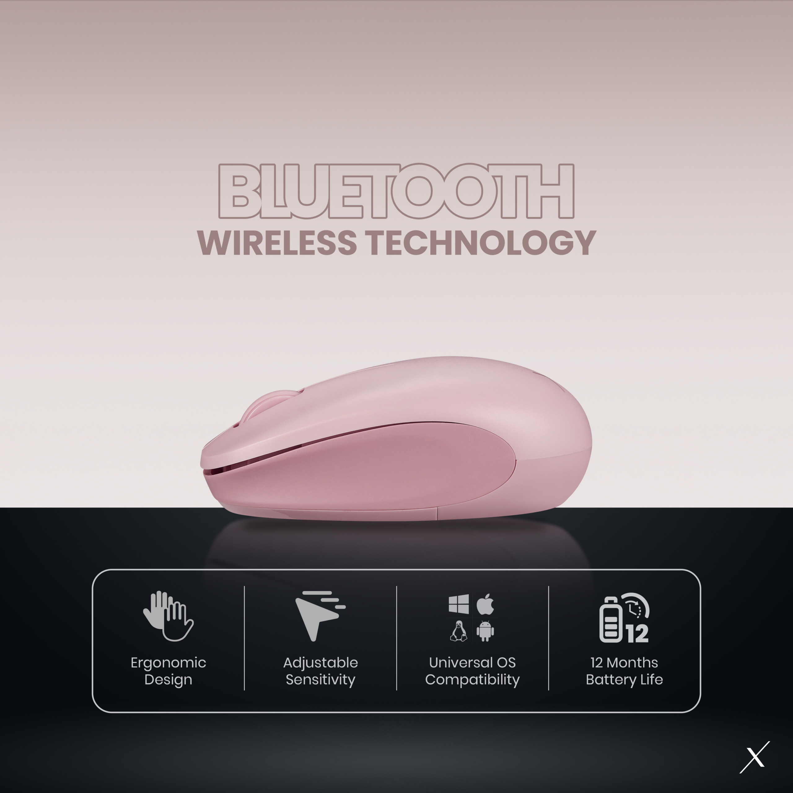 Ratón inalámbrico Bluetooth VolkanoX Magma - Rosa - Imagen de 4