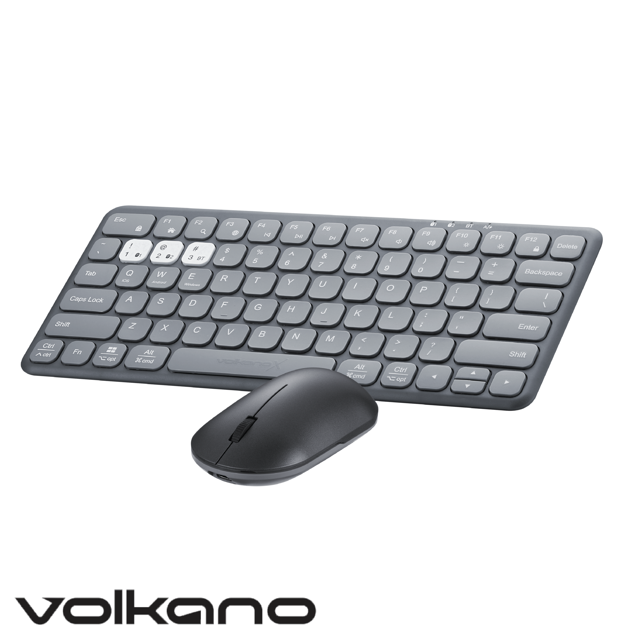Combo de teclado y mouse inalámbrico Bluetooth VolkanoX Blaze – Grafito