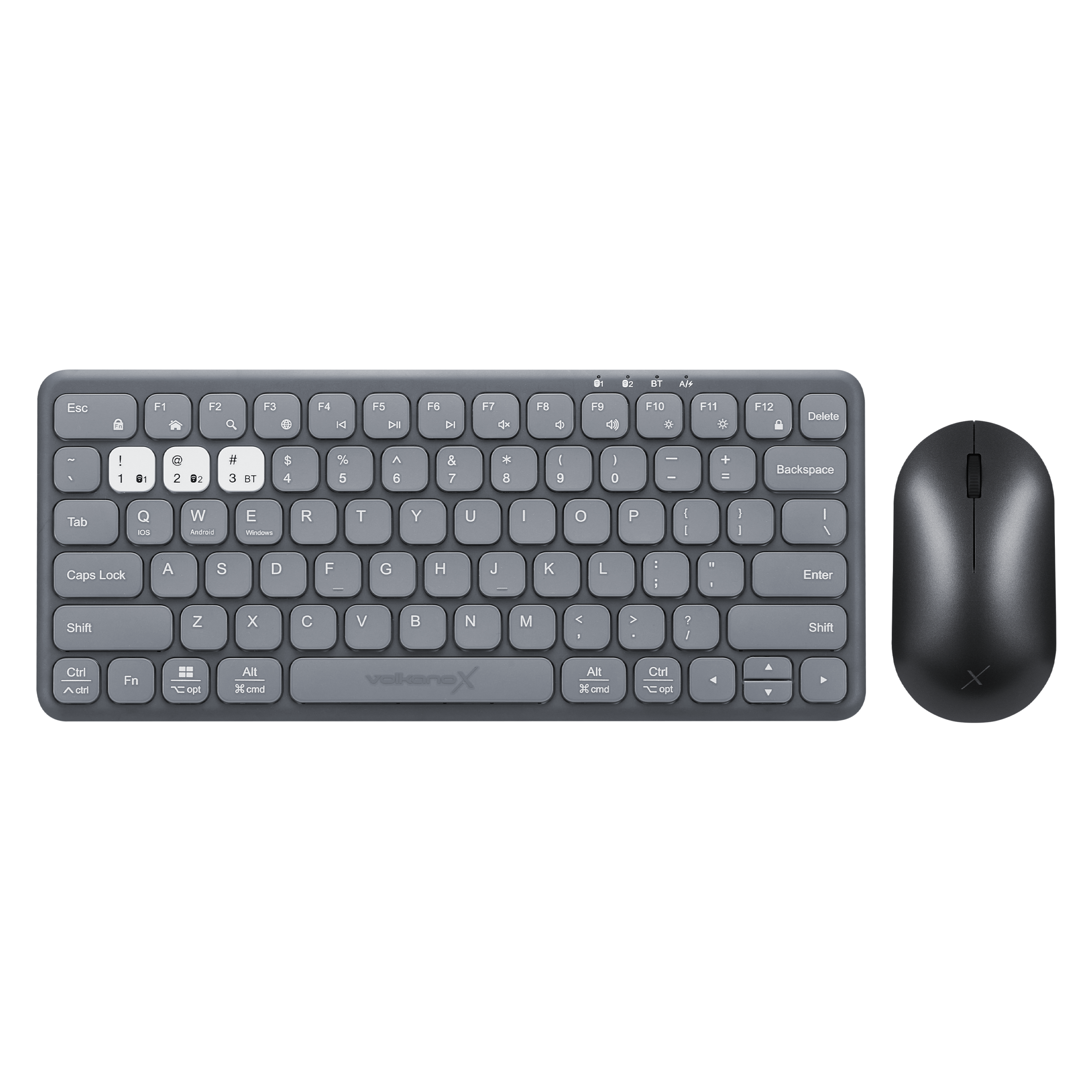 Combo de teclado y mouse inalámbrico Bluetooth VolkanoX Blaze – Grafito