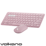 Combo de teclado y raton inalambricos Bluetooth VolkanoX Blaze - Rosa