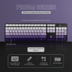 Combo de teclado y Mouse inalámbrico Bluetooth VolkanoX Prism series - Imagen de 4