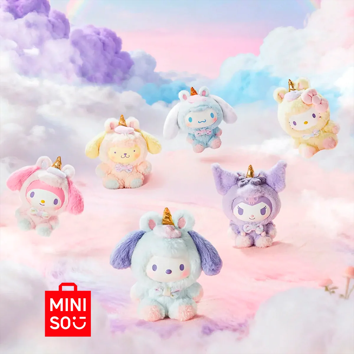 Blind box colgante de peluche fantasy unicorn Hello Kitty & friends